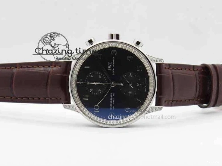 MIROTIME 0331 Unique Portuguese IW3714 Diam ZF V2 1:1 Best Edition Gray Dial On Brown Leather Strap A79350 (Slim Movement) 7250